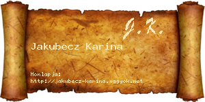 Jakubecz Karina névjegykártya